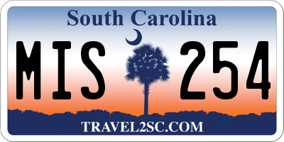 SC license plate MIS254