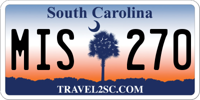 SC license plate MIS270