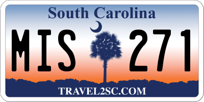 SC license plate MIS271