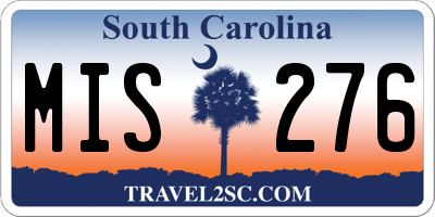 SC license plate MIS276