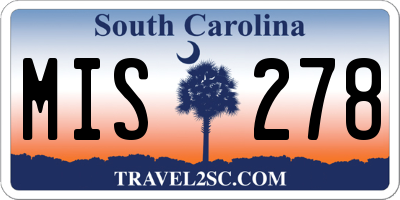 SC license plate MIS278