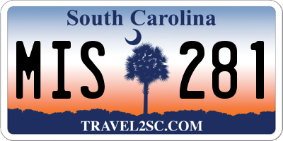 SC license plate MIS281