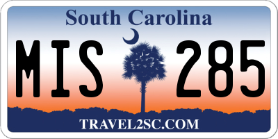 SC license plate MIS285