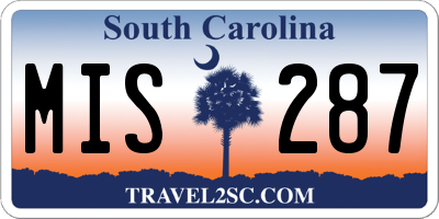 SC license plate MIS287