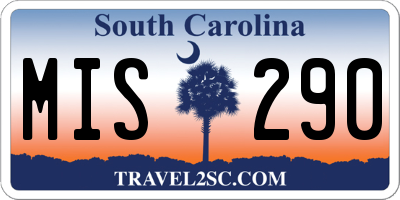 SC license plate MIS290