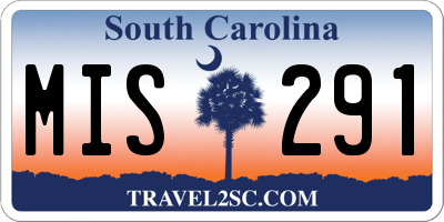 SC license plate MIS291