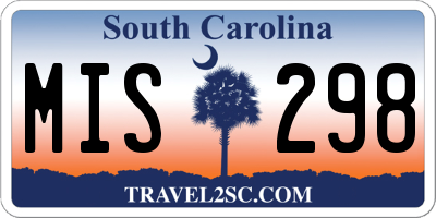 SC license plate MIS298