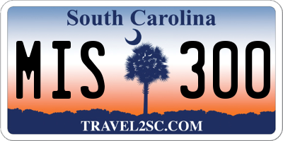 SC license plate MIS300