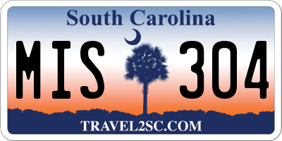 SC license plate MIS304