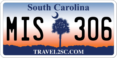 SC license plate MIS306