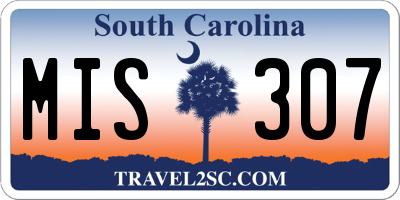 SC license plate MIS307