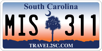 SC license plate MIS311
