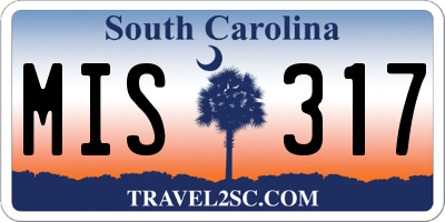SC license plate MIS317