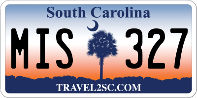 SC license plate MIS327