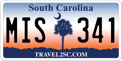 SC license plate MIS341