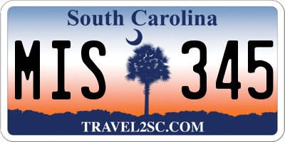 SC license plate MIS345