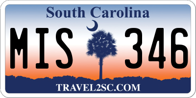 SC license plate MIS346