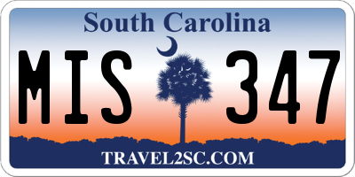 SC license plate MIS347