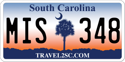 SC license plate MIS348