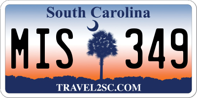 SC license plate MIS349