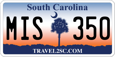 SC license plate MIS350