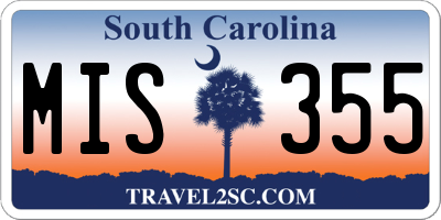 SC license plate MIS355