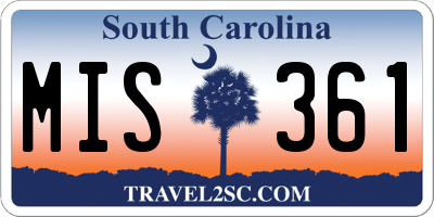 SC license plate MIS361