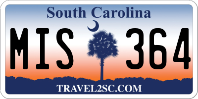 SC license plate MIS364