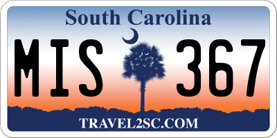 SC license plate MIS367