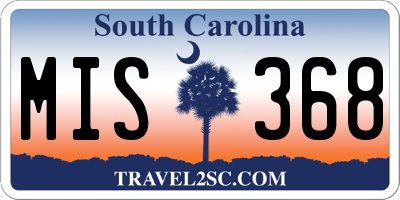 SC license plate MIS368