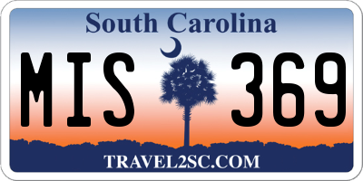 SC license plate MIS369