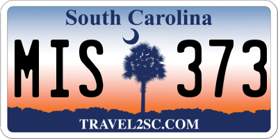 SC license plate MIS373