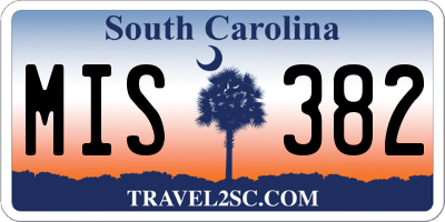 SC license plate MIS382