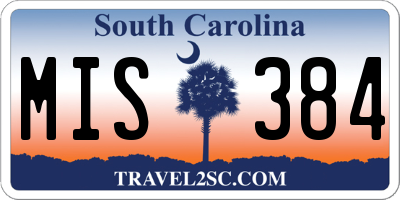 SC license plate MIS384