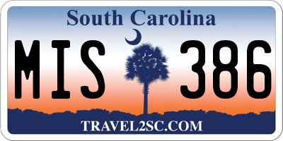 SC license plate MIS386