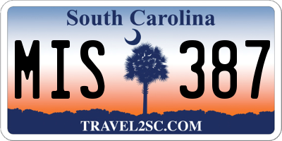 SC license plate MIS387