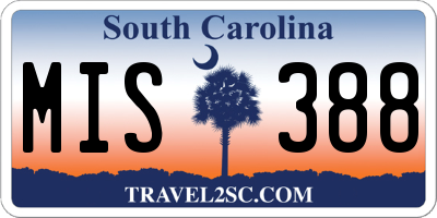 SC license plate MIS388