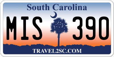 SC license plate MIS390
