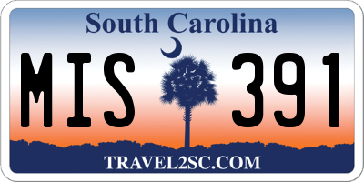 SC license plate MIS391