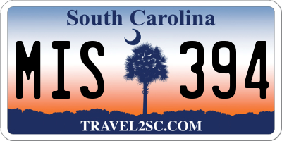 SC license plate MIS394