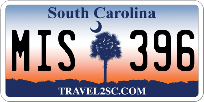 SC license plate MIS396