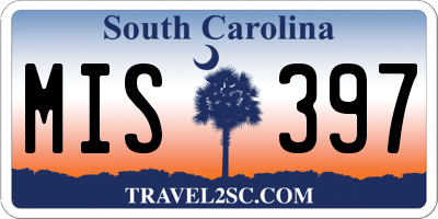 SC license plate MIS397