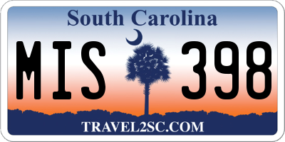 SC license plate MIS398