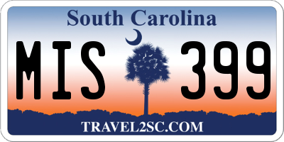 SC license plate MIS399