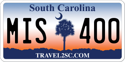 SC license plate MIS400