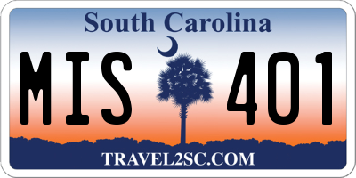 SC license plate MIS401