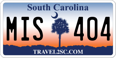 SC license plate MIS404