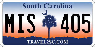 SC license plate MIS405