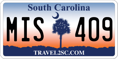 SC license plate MIS409