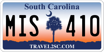 SC license plate MIS410